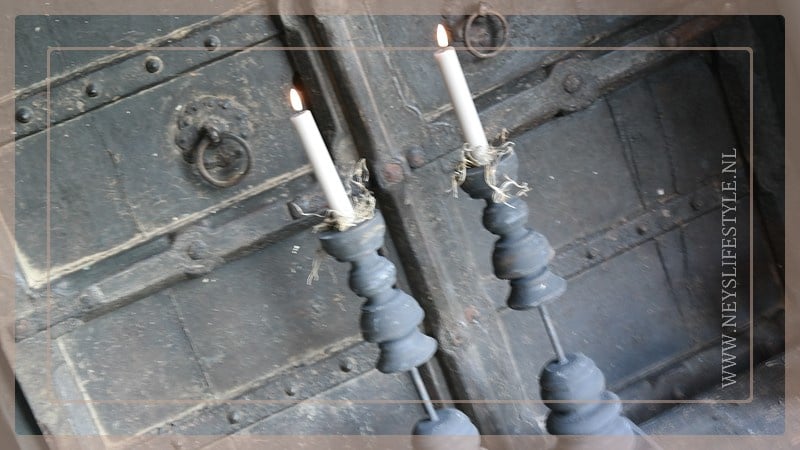 Kaarsen kloskandelaar | old grey