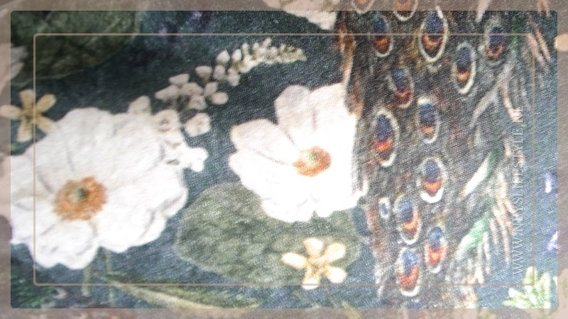 Kussen fluweel 40 x 60 cm | bloemen pauw