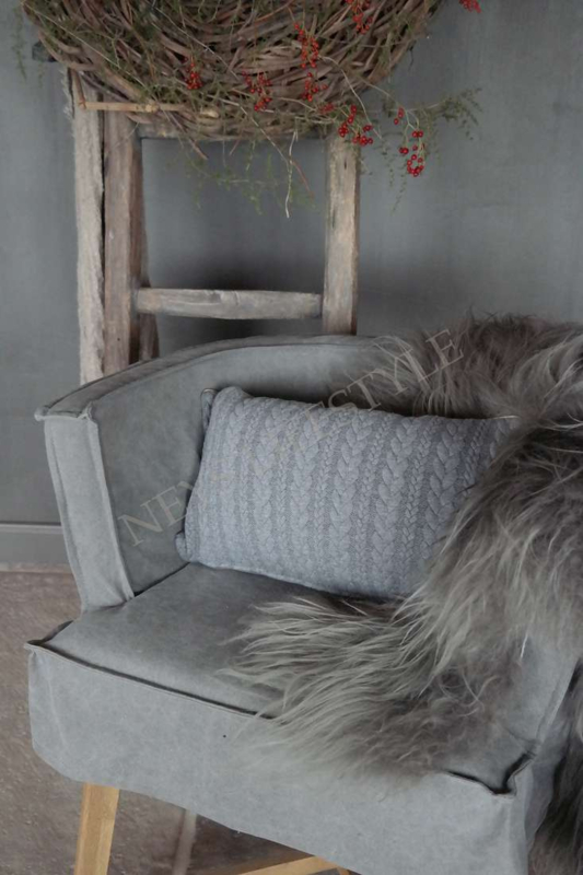 Kussenhoes visgraat grey  |  30x50 cm