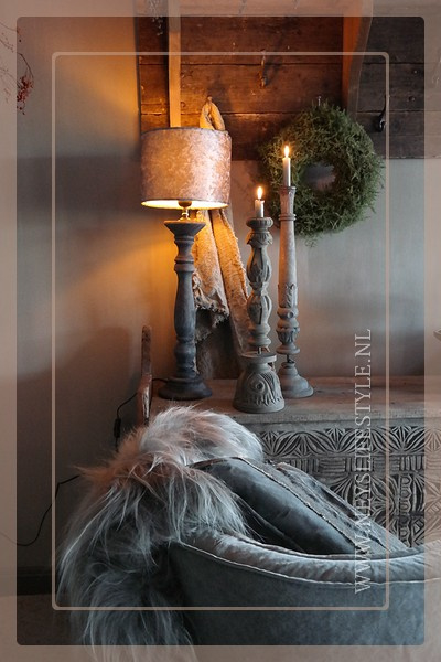 Lampen kap | velvet croco grey