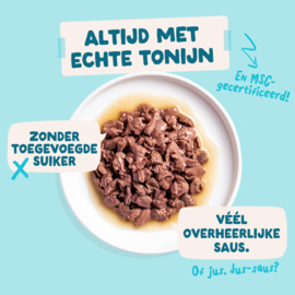 6 x Edgard & Cooper Tonijn & Kip in Saus 85 gram | Natvoer Pouch