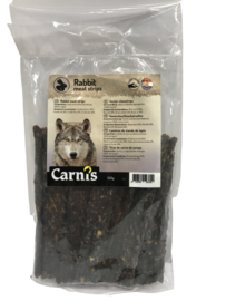 Carnis hondensnacks konijnenvlees strips 150 gram.