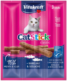 5 x Vitakraft Cat Stick Mini Kabeljauw & Tonijn