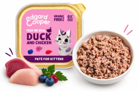 6 x Edgard & Cooper Kitten Eend &  Kip Pate 85 gram | Natvoer Kuipje