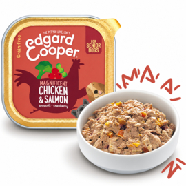 Edgard & Cooper Kuipjes senior Kip & Zalm 150 gram. (6 stuks)