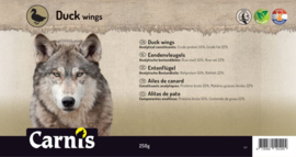 Carnis hondensnacks eendenvleugels 250 gram.