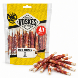 Voskes Rawhide kauwsticks met eend (40 stuks)