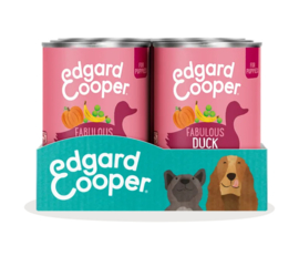 Edgard & Cooper blikjes Puppy Eend & Kip 400 gram. (6 stuks)
