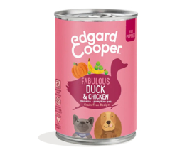 Edgard & Cooper blikjes puppy Eend en Kip 400 gr. (6 stuks)