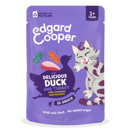 6 x Edgard & Cooper Eend & Kalkoen in Saus 85 gram | Natvoer Pouch