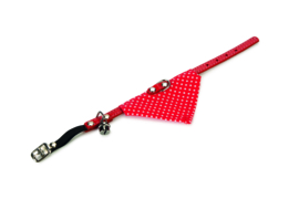 Kattenhalsband met doek rood