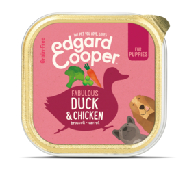 Edgard & Cooper kuipjes Puppy Eend & Kip 150 gram. (6 stuks)