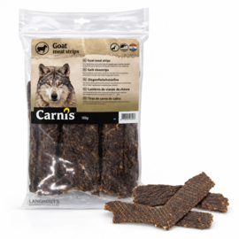 Carnis hondensnacks geitenvlees strips 150 gram.