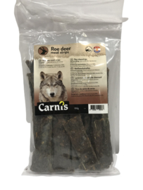 Carnis hondensnacks wildvlees strips 150 gram.