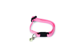 Kittenhalsbandje nylon zacht roze