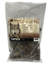 Carnis hondensnacks wildvlees blokjes 200 gram.