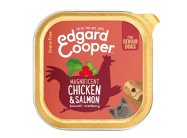 Edgard & Cooper kuipje senior Kip & Zalm 150 gram. (6 stuks)