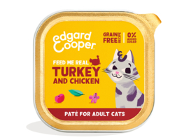 6 x Edgard & Cooper Adult Kalkoen & Kip Pate 85 gram | Natvoer Kuipje
