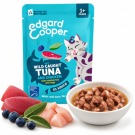 6 x Edgard & Cooper Tonijn & Kip in Saus 85 gram | Natvoer Pouch