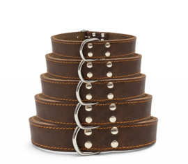 Zacht vet leren halsband bruin