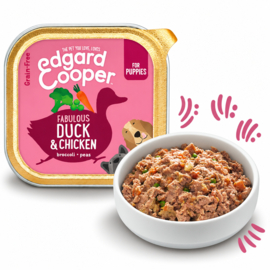 Edgard & Cooper kuipjes Puppy Eend & Kip 150 gram. (6 stuks)