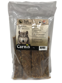 Carnis hondensnacks eendenvlees strips 150 gram.