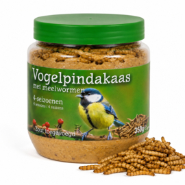 Vogelpindakaas Met Meelwormen 4 stuks
