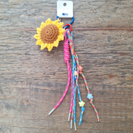 Tassenhanger/sleutelhanger zonnebloem