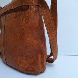 Hillburry schoudertas gewassen leer cognac