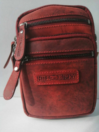 Compacte schoudertas/riemtasje  van Hillburry rood