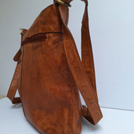 Hillburry schoudertas gewassen leer cognac