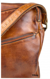 Hillburry schoudertas gewassen leer cognac