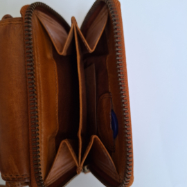 Hillburry portemonnee cognac gewassen leer