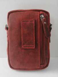 Compacte schoudertas/riemtasje  van Hillburry rood
