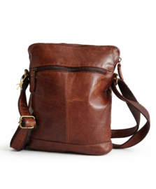 Hill-burry schoudertas gewassen leer brown