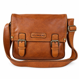 Hillburry leren  schooltas/schoudertas van gewassen leer