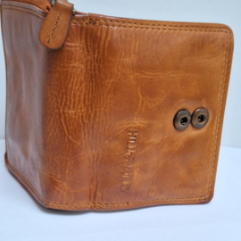 Hillburry portemonnee cognac gewassen leer