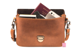 HillBurry Leren Schoudertas & Riemtas – Cognac