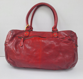 Hillburry cowboy bag gewassen leer rood