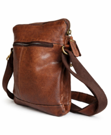 Hill-burry schoudertas gewassen leer brown