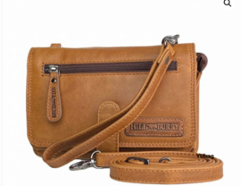 Clutch /portemonnee /schoudertas Hillburry glade cognac