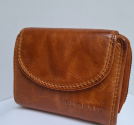Hillburry portemonnee cognac gewassen leer