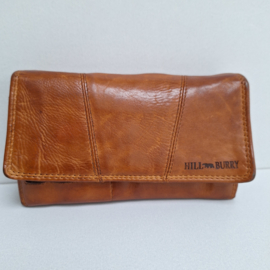Hillburry portemonnee cognac gewassen leer.