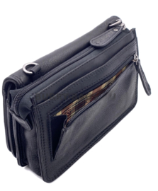 Clutch /portemonnee /schoudertas Hillburry glade zwart