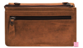 Clutch /portemonnee /schoudertas Hillburry glade cognac