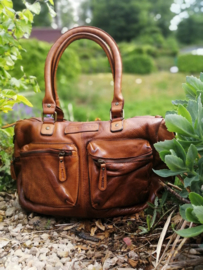 Hill-burry cowboy bag gewassen leer