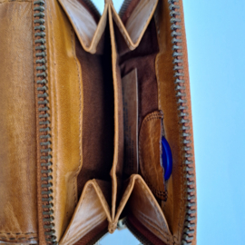 Hillburry portemonnee cognac gewassen leer