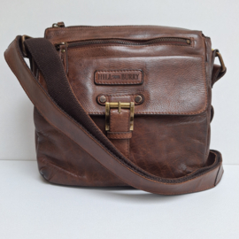 Hillburry schoudertas gewassen leer brown