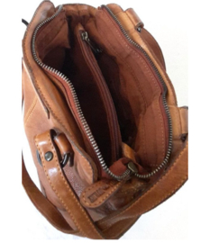 Hillburry rugtas/ schoudertas  cross cognac gewassen leer