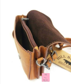HillBurry Leren Schoudertas & Riemtas – Cognac